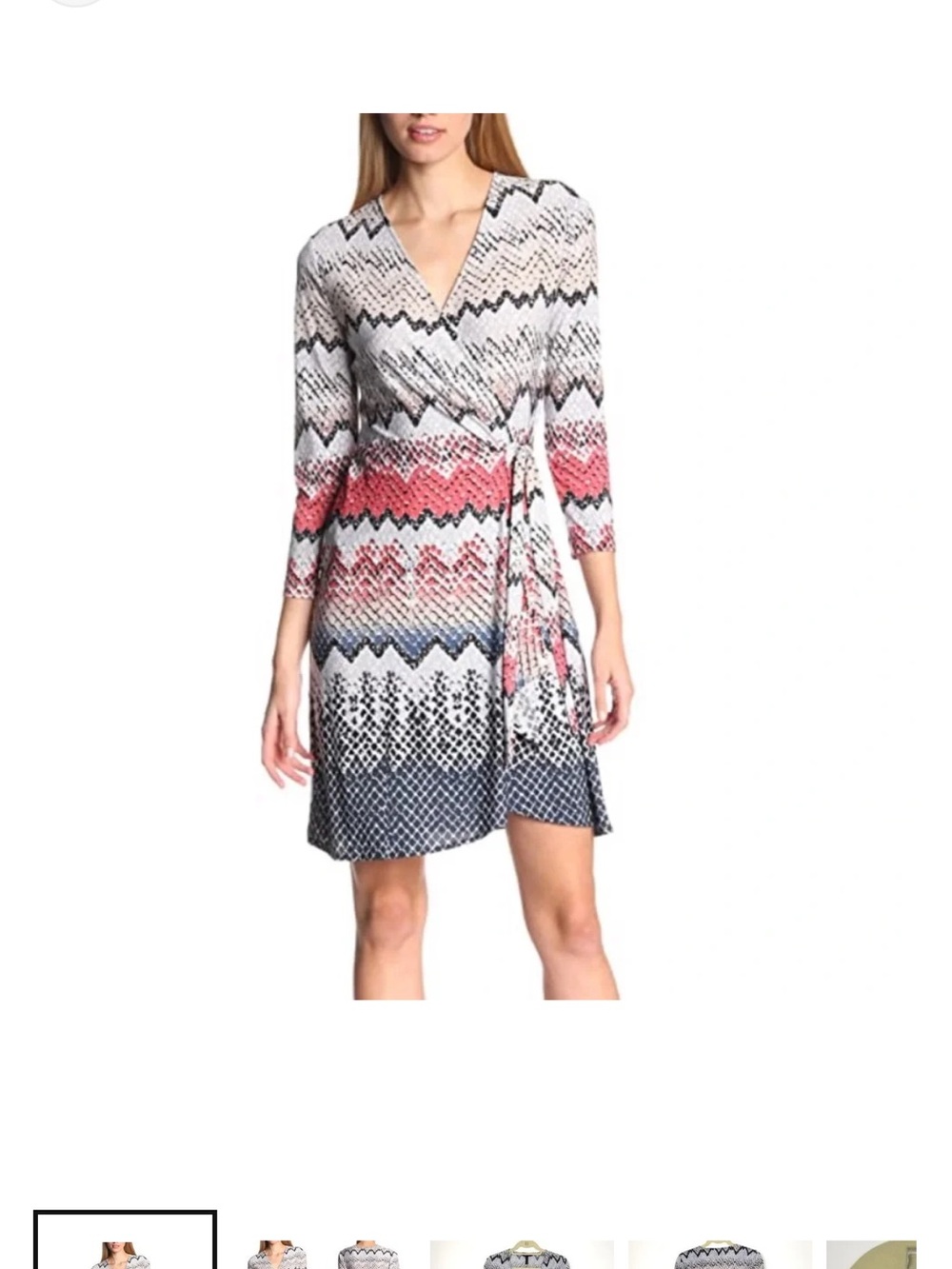 BCBGMax Azria Adele Patterned Wrap Dress - XS